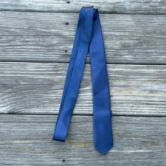 Navy Blue Tie Men Neck Tie Slim Fit Narrow Fashion Ties New - Picture 2 of 5